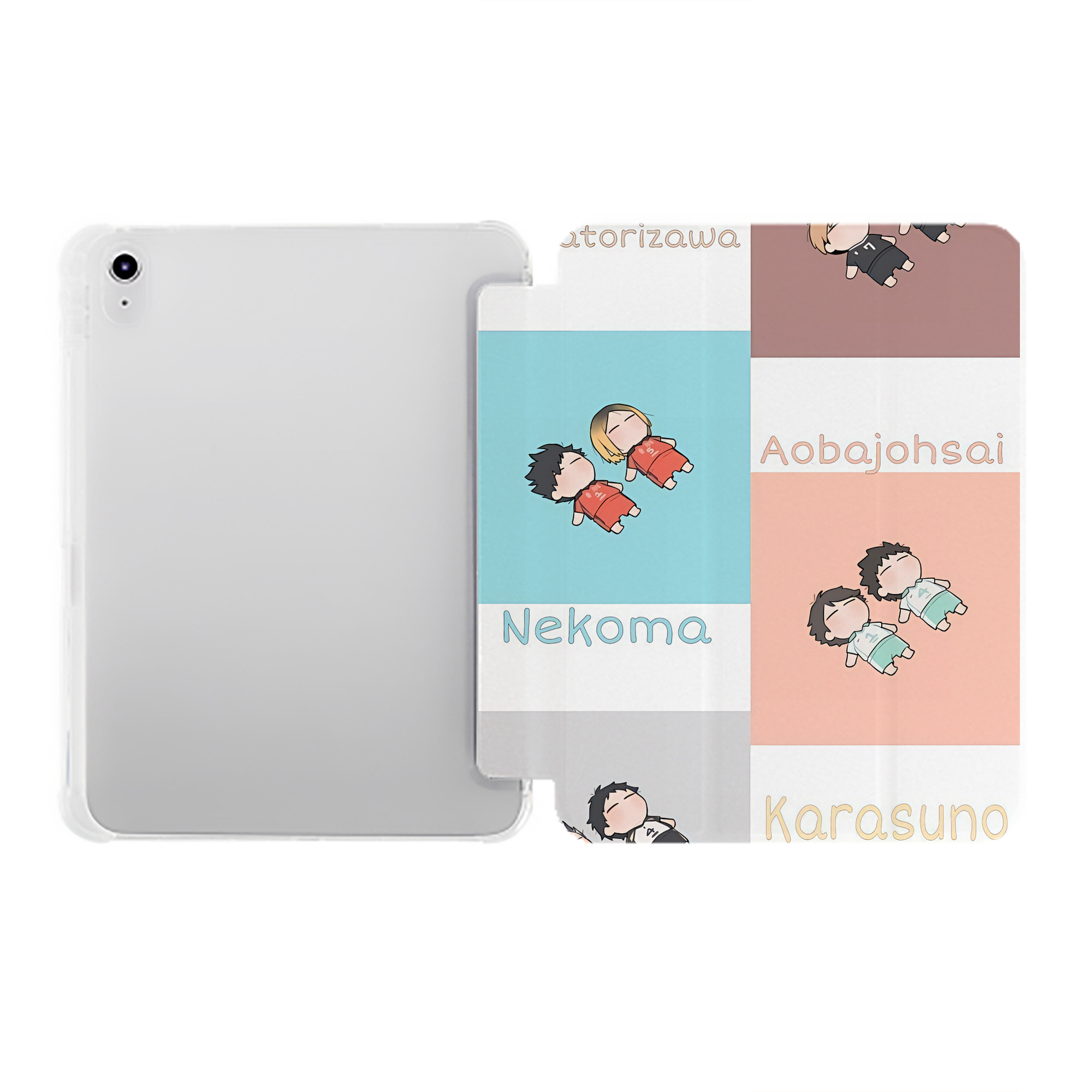 （画像用） ハイキュー!! Haikyu!! IPad ケース ペン収納付き 三つ折りスタンド PUレザー×シリコン 対応機種9.5/10.5/10.9インチ